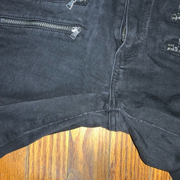 PAIGE High Rise Edgemont Skinny Jeans Zipper Details Black Made in USA Size 30 - Picture 5 of 8